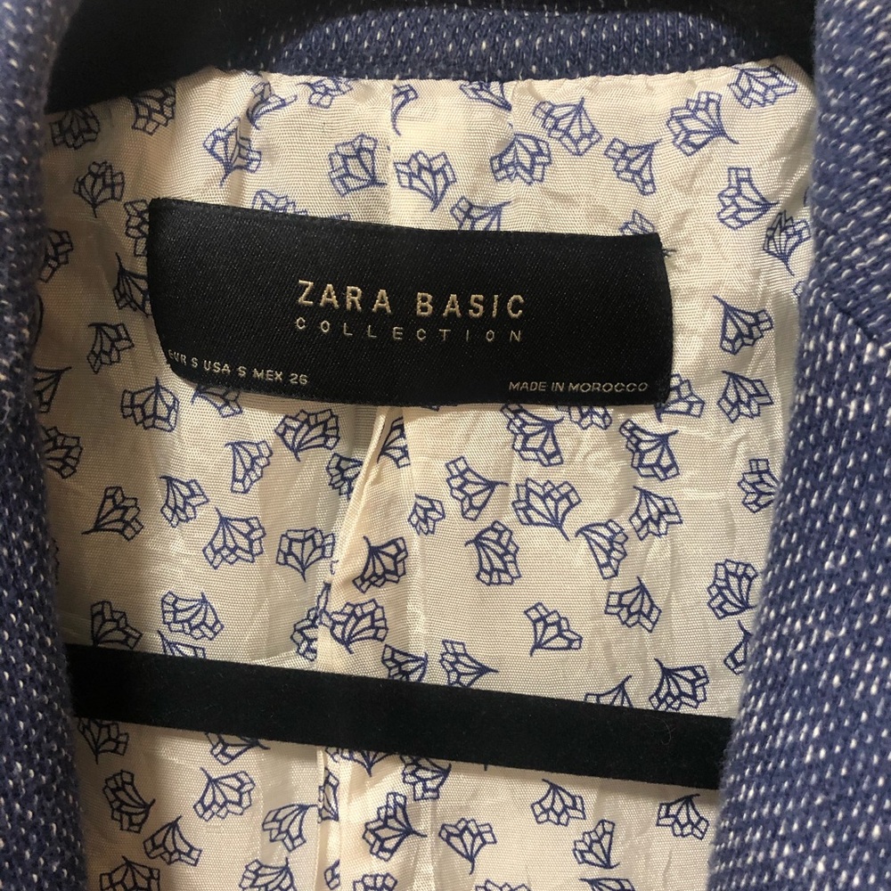 Zara Basic Cotton Blend Knit Elbow Patch Blazer - image 6